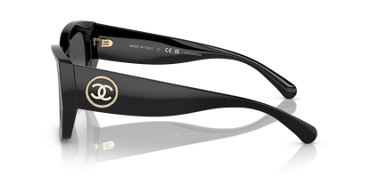 משקפי שמש של שאנל שחור-אפור | CHANEL Square Sunglasses CH5506 Black-Grey