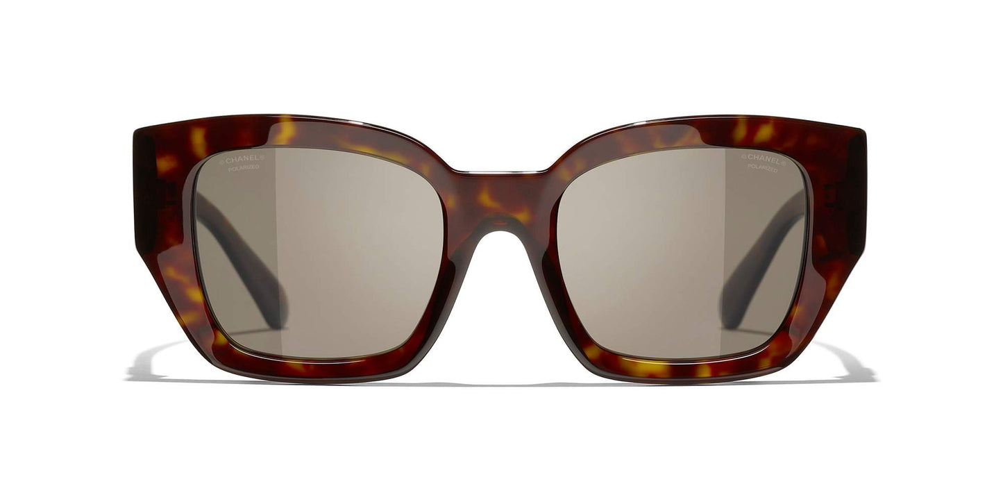 משקפי שמש של שאנל בצבע צב-חום כהה | CHANEL Square Sunglasses CH5506 Dark Tortoise-Brown