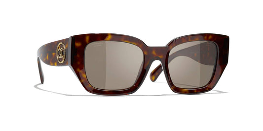 משקפי שמש של שאנל בצבע צב-חום כהה | CHANEL Square Sunglasses CH5506 Dark Tortoise-Brown