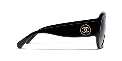 Chanel Pilot Sunglasses Black &amp; Gold-Gray | CHANEL Pilot Sunglasses CH5508 Black &amp; Gold-Gray