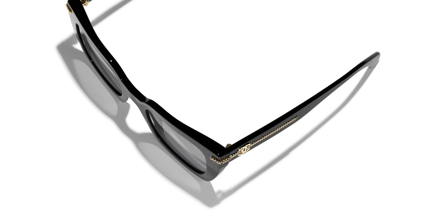 משקפי שמש של שאנל שחור-אפור | CHANEL Square Sunglasses CH5509 Black-Gray