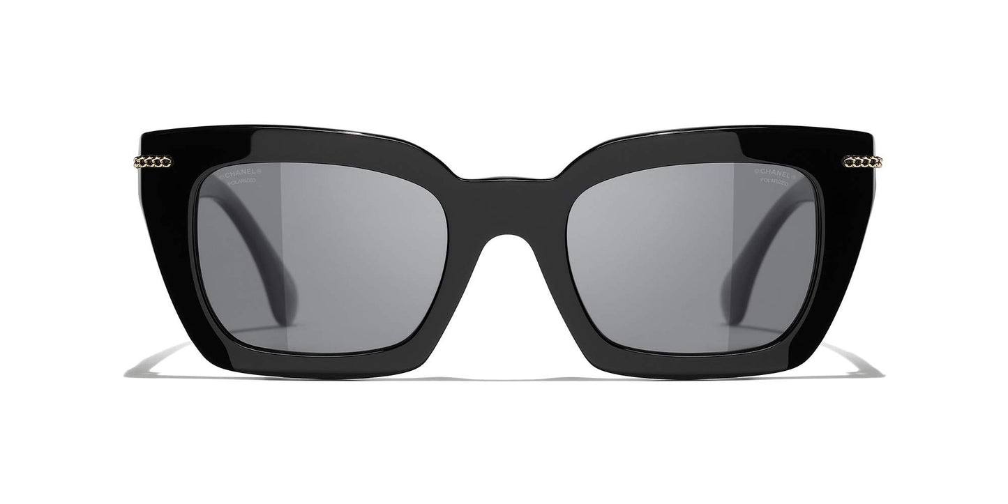 משקפי שמש של שאנל שחור-אפור | CHANEL Square Sunglasses CH5509 Black-Gray