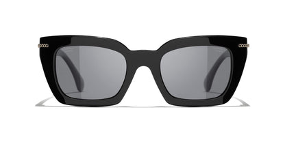 משקפי שמש של שאנל שחור-אפור | CHANEL Square Sunglasses CH5509 Black-Gray