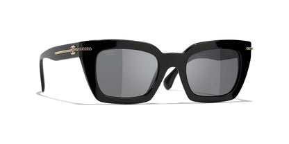משקפי שמש של שאנל שחור-אפור | CHANEL Square Sunglasses CH5509 Black-Gray