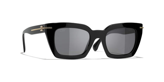 משקפי שמש של שאנל שחור-אפור | CHANEL Square Sunglasses CH5509 Black-Gray