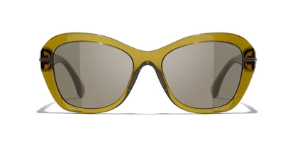 משקפי שמש של שאנל חאקי-חום | CHANEL Butterfly Sunglasses CH5510 Khaki-Brown