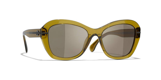 משקפי שמש של שאנל חאקי-חום | CHANEL Butterfly Sunglasses CH5510 Khaki-Brown