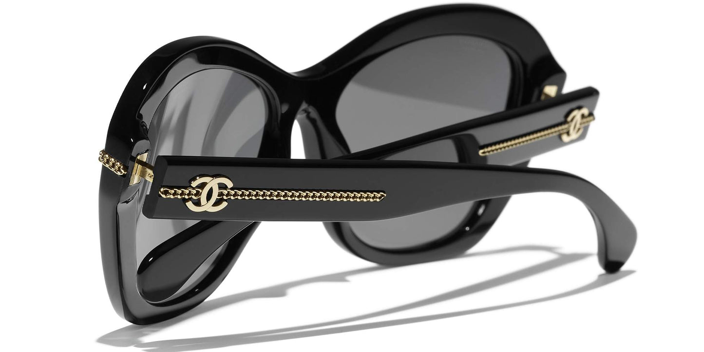 Hebrew | CHANEL Butterfly Sunglasses CH5510 Black-Gray