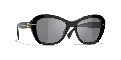 Hebrew | CHANEL Butterfly Sunglasses CH5510 Black-Gray