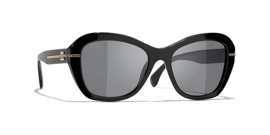 Hebrew | CHANEL Butterfly Sunglasses CH5510 Black-Gray