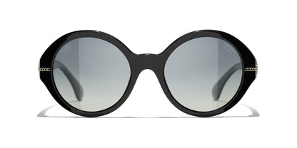 משקפי שמש של שאנל שחור-אפור | CHANEL Round Sunglasses CH5511 Black-Gray