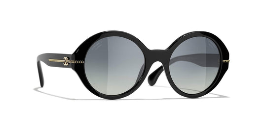 משקפי שמש של שאנל שחור-אפור | CHANEL Round Sunglasses CH5511 Black-Gray