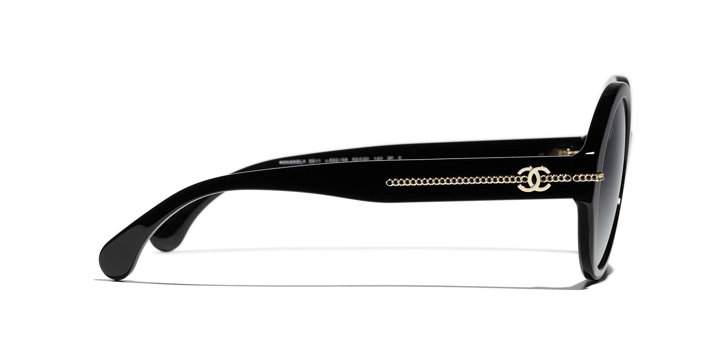 משקפי שמש של שאנל שחור-אפור | CHANEL Round Sunglasses CH5511 Black-Gray