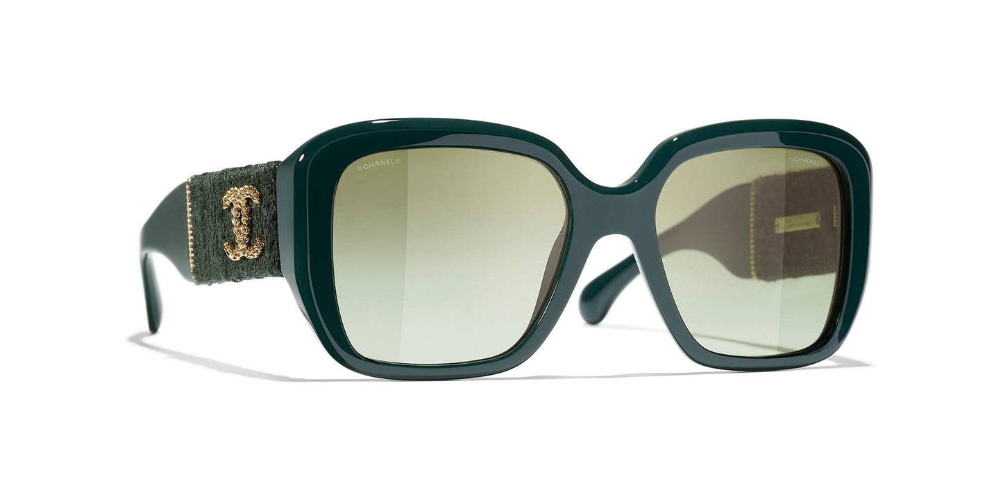משקפי שמש של שאנל ירוק ונדום-ירוק | CHANEL Square Sunglasses CH5512 Green Vandome-Green