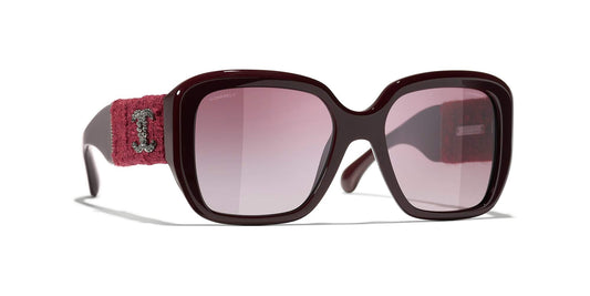 משקפי שמש של שאנל אדום ונדום-בורגונדי | CHANEL Square Sunglasses CH5512 Red Vandome-Burgundy
