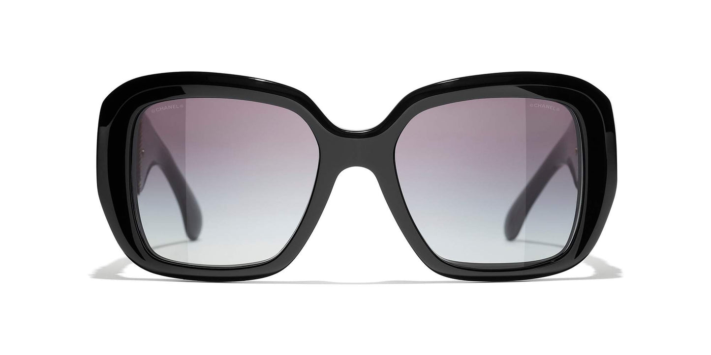 משקפי שמש של שאנל שחור-אפור | CHANEL Square Sunglasses CH5512 Black-Grey