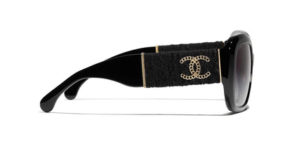 משקפי שמש של שאנל שחור-אפור | CHANEL Square Sunglasses CH5512 Black-Grey
