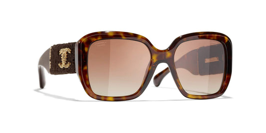 משקפי שמש של שאנל כהה הוואנה-חום | CHANEL Square Sunglasses CH5512 Dark Havana-Brown