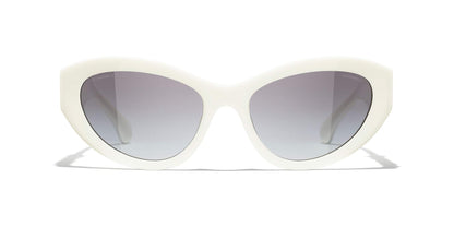 Chanel Cat Eye Sunglasses CH5513 White-Grey