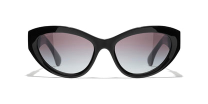 משקפי שמש של שאנל שחור-אפור | CHANEL Cat Eye Sunglasses CH5513 Black-Grey