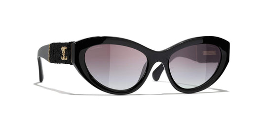 משקפי שמש של שאנל שחור-אפור | CHANEL Cat Eye Sunglasses CH5513 Black-Grey