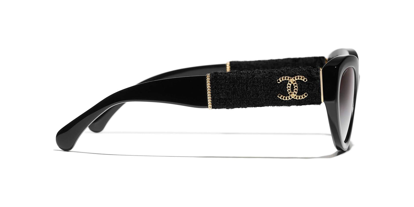 משקפי שמש של שאנל שחור-אפור | CHANEL Cat Eye Sunglasses CH5513 Black-Grey