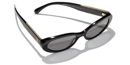 משקפי שמש של שאנל שחורים | CHANEL Oval Sunglasses CH5515 Black