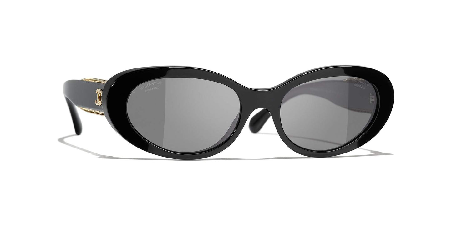 משקפי שמש של שאנל שחורים | CHANEL Oval Sunglasses CH5515 Black
