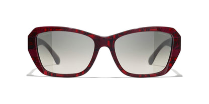 Chanel Red Tweed-Grey Sunglasses | CHANEL Butterfly Sunglasses CH5516 Red Tweed-Grey