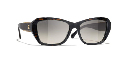 משקפי שמש של שאנל שחור טוויד-אפור | CHANEL Butterfly Sunglasses CH5516 Black Tweed-Grey