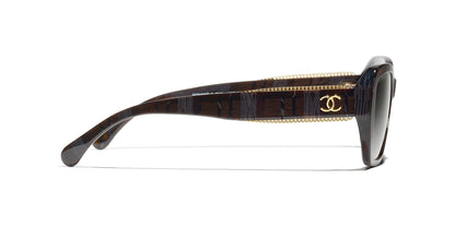 משקפי שמש של שאנל שחור טוויד-אפור | CHANEL Butterfly Sunglasses CH5516 Black Tweed-Grey