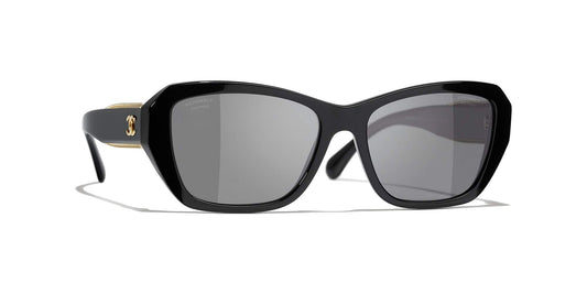 משקפי שמש של שאנל שחורים | CHANEL Butterfly Sunglasses CH5516 Black