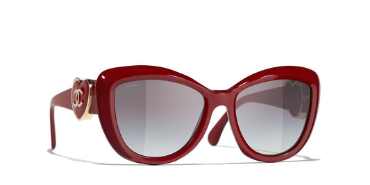 משקפי שמש של שאנל אדום-אפור | CHANEL Butterfly glasses CH5517 Red-Grey