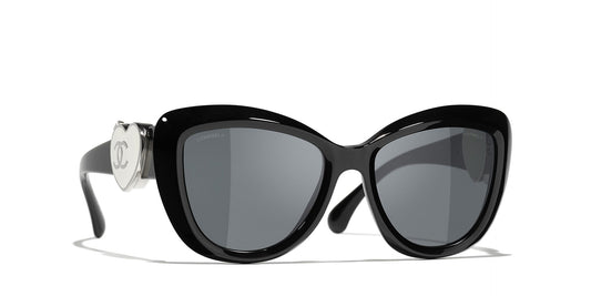 משקפי שמש של שאנל שחור-אפור | CHANEL Butterfly glasses CH5517 Black-Grey