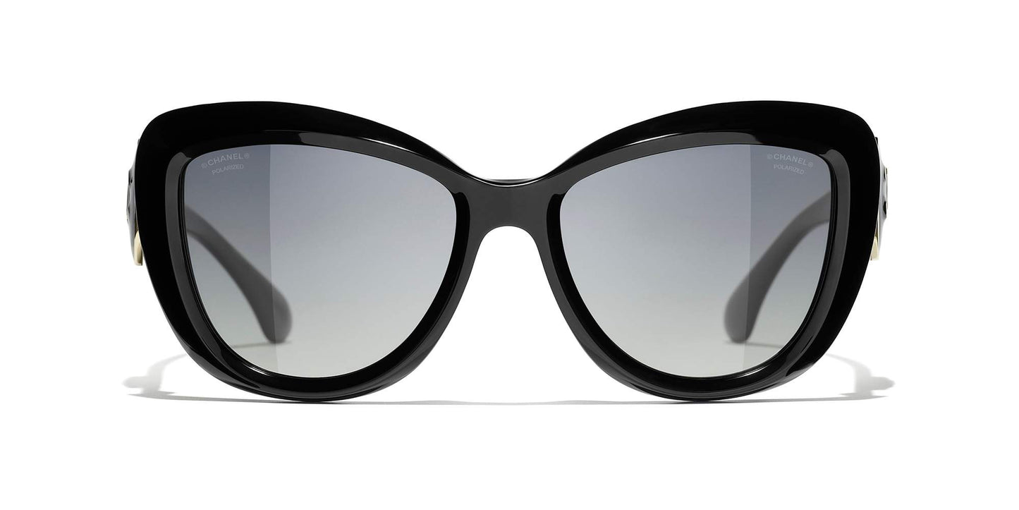 משקפי שמש של שאנל שחור-אפור | CHANEL Butterfly Sunglasses CH5517 Black-Grey