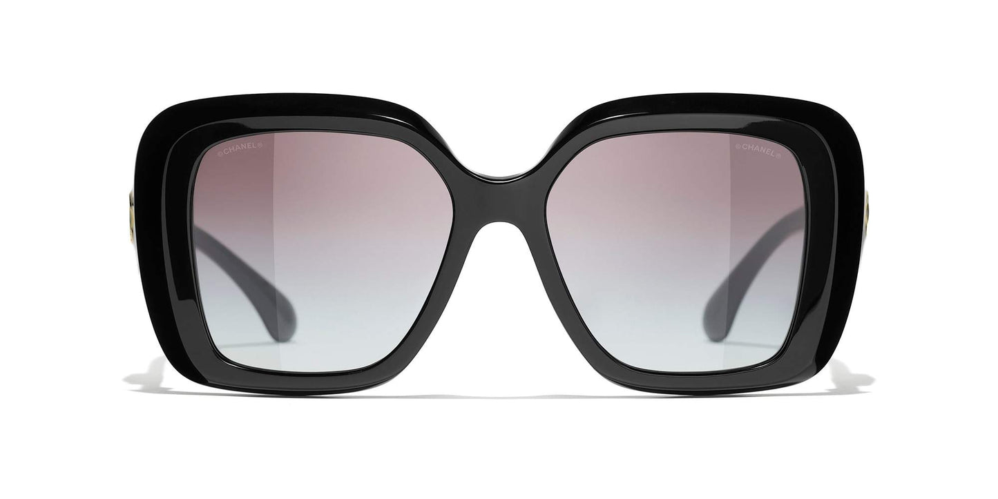משקפי שמש של שאנל שחור-אפור | CHANEL Square Sunglasses CH5518 Black-Grey