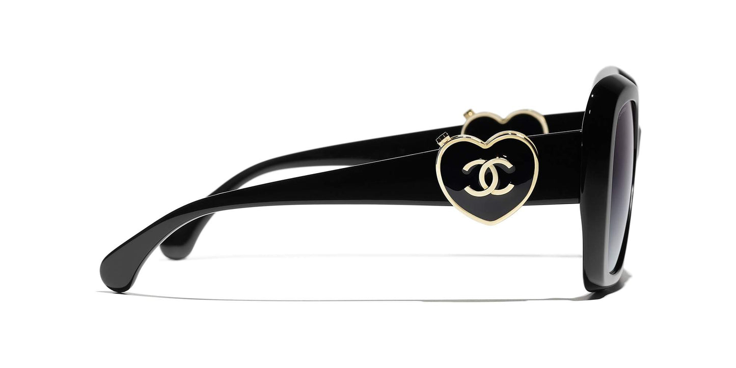 משקפי שמש של שאנל שחור-אפור | CHANEL Square Sunglasses CH5518 Black-Grey