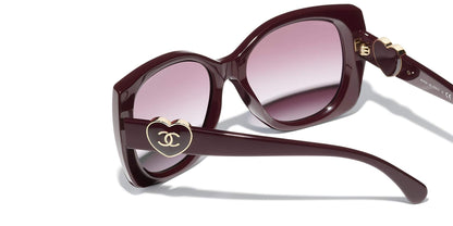 משקפי שמש של שאנל בורדו | CHANEL  Square Sunglasses CH5519 Burgundy
