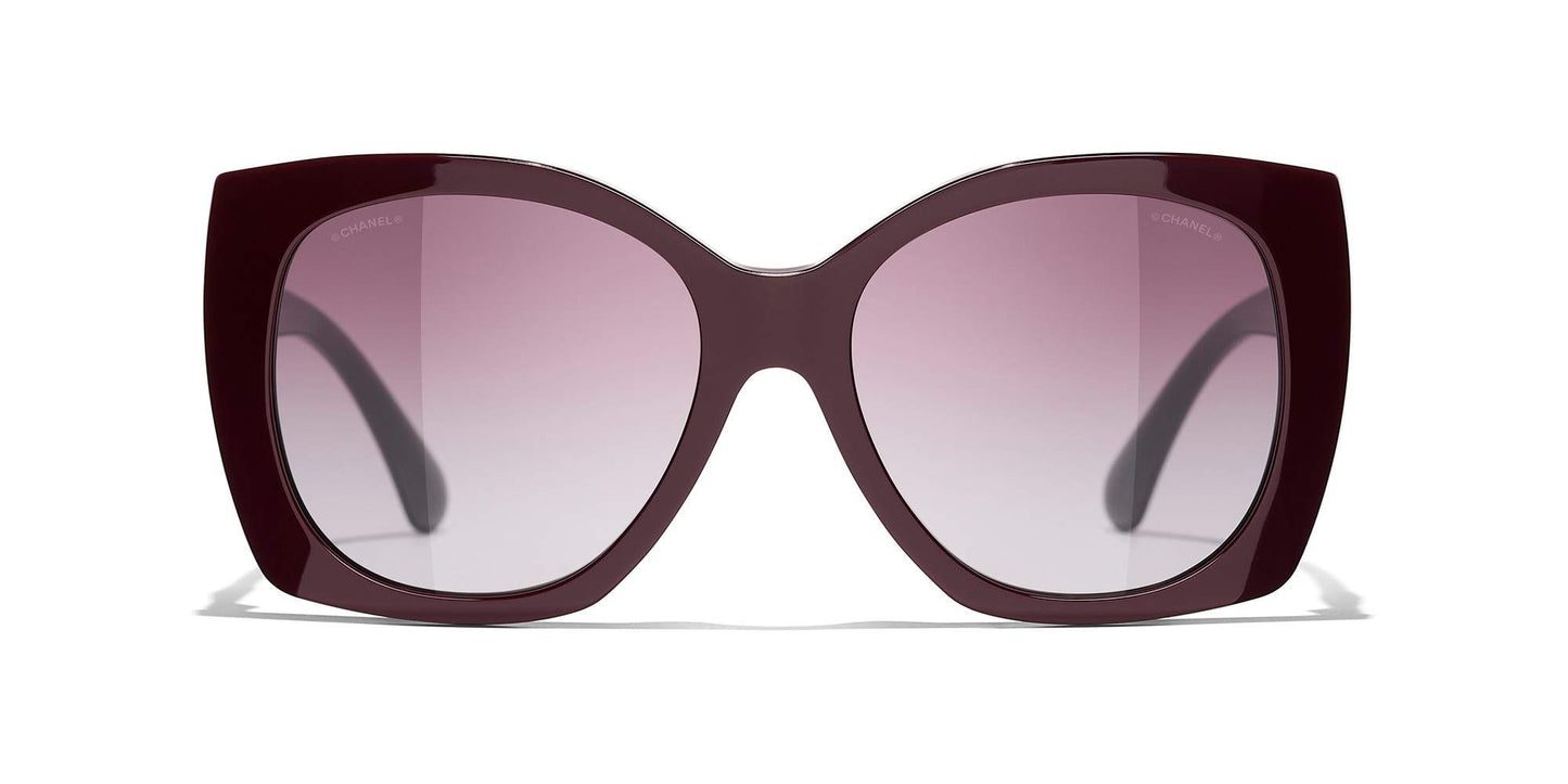 משקפי שמש של שאנל בורדו | CHANEL  Square Sunglasses CH5519 Burgundy