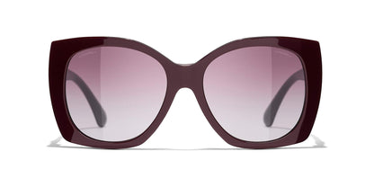 משקפי שמש של שאנל בורדו | CHANEL  Square Sunglasses CH5519 Burgundy