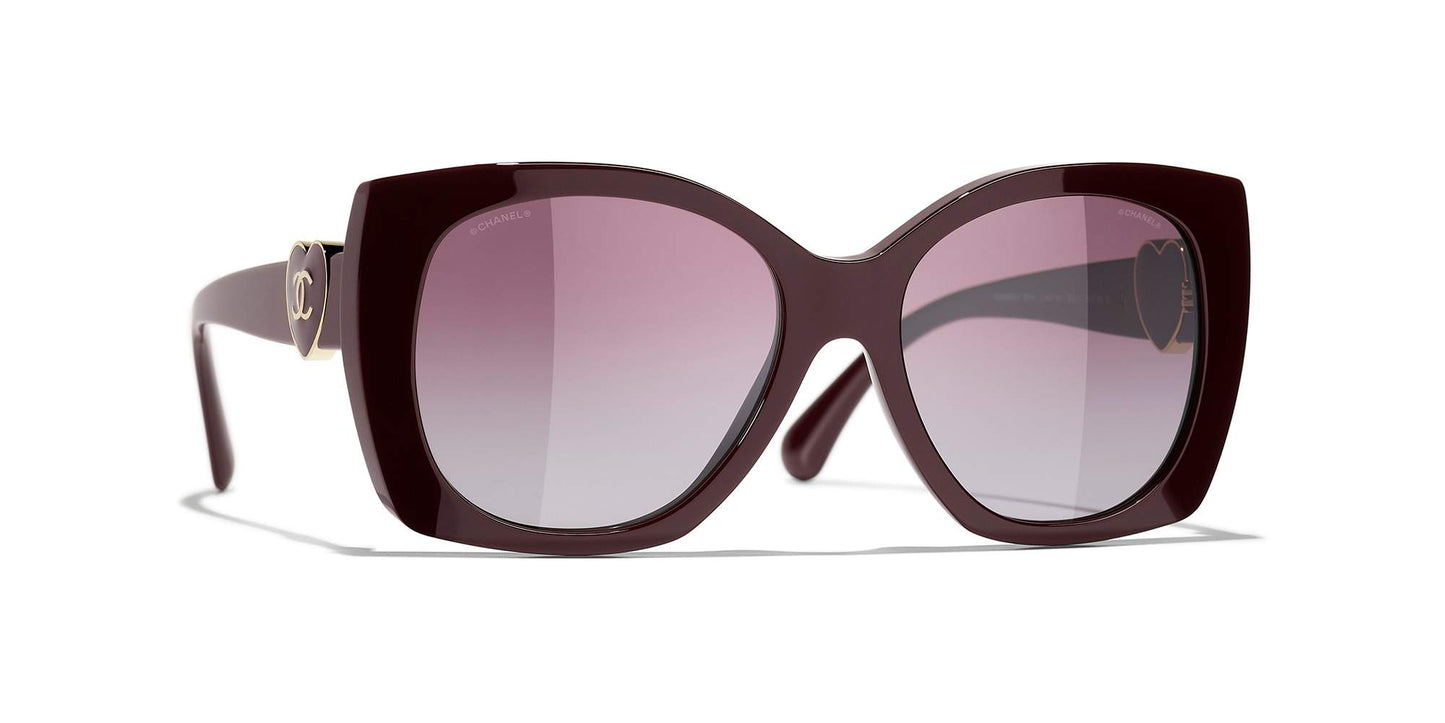 משקפי שמש של שאנל בורדו | CHANEL  Square Sunglasses CH5519 Burgundy