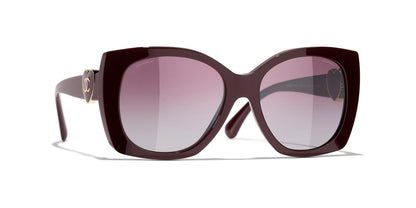 משקפי שמש של שאנל בורדו | CHANEL  Square Sunglasses CH5519 Burgundy
