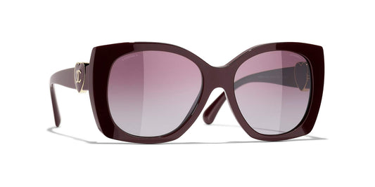 משקפי שמש של שאנל בורדו | CHANEL  Square Sunglasses CH5519 Burgundy