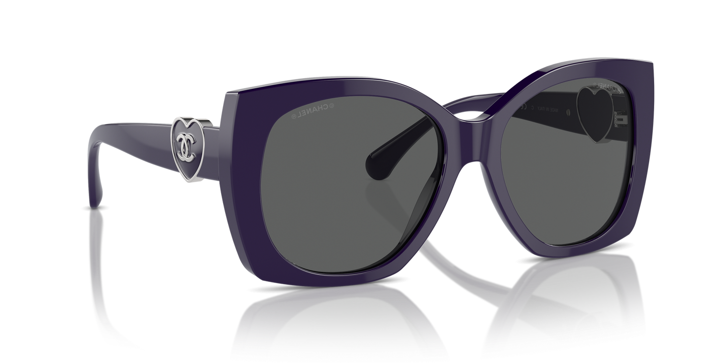משקפי שמש של שאנל סגול-אפור | CHANEL Square glasses CH5519 Purple-Grey