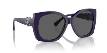 משקפי שמש של שאנל סגול-אפור | CHANEL Square glasses CH5519 Purple-Grey
