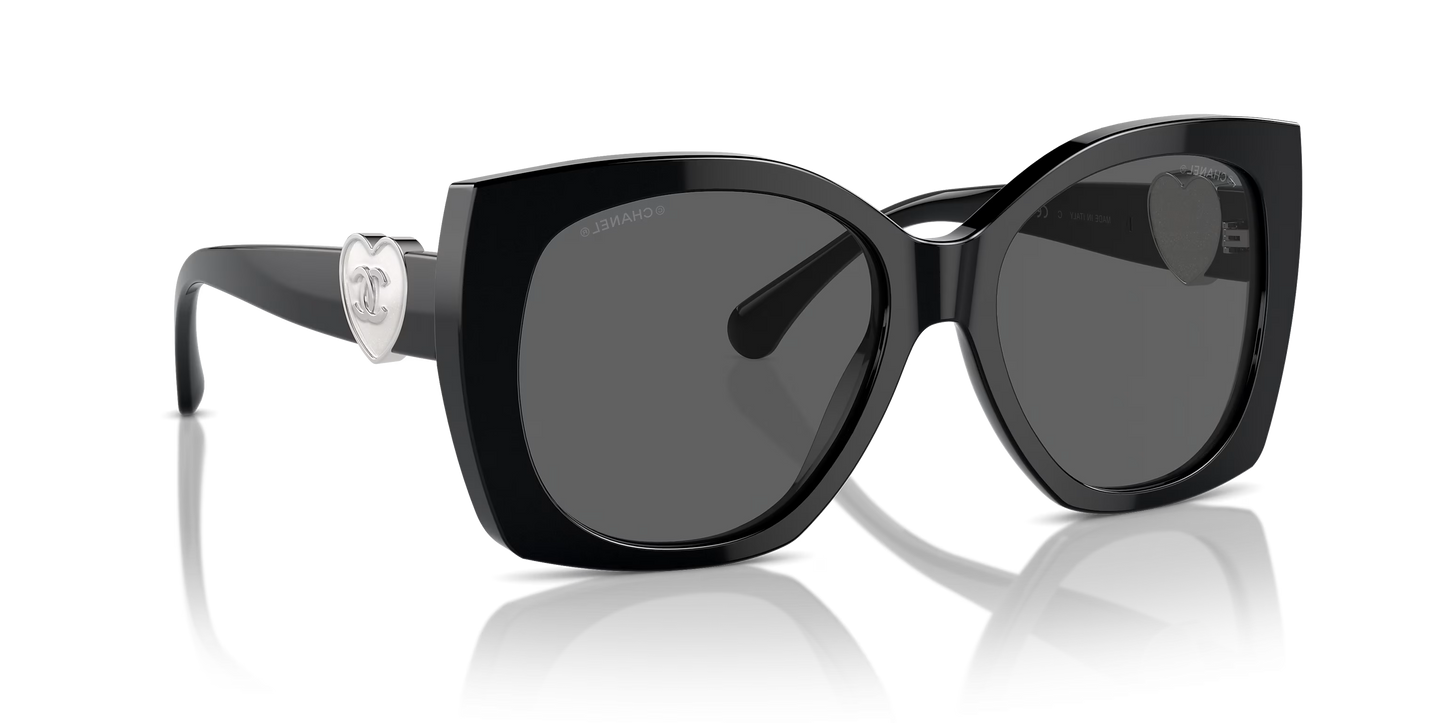 משקפי שמש של שאנל שחור-אפור | CHANEL Square glasses CH5519 Black-Grey