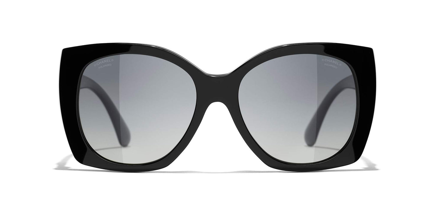 משקפי שמש של שאנל שחור-אפור | CHANEL  Square Sunglasses CH5519 Black-Grey