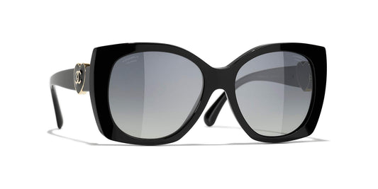 משקפי שמש של שאנל שחור-אפור | CHANEL  Square Sunglasses CH5519 Black-Grey