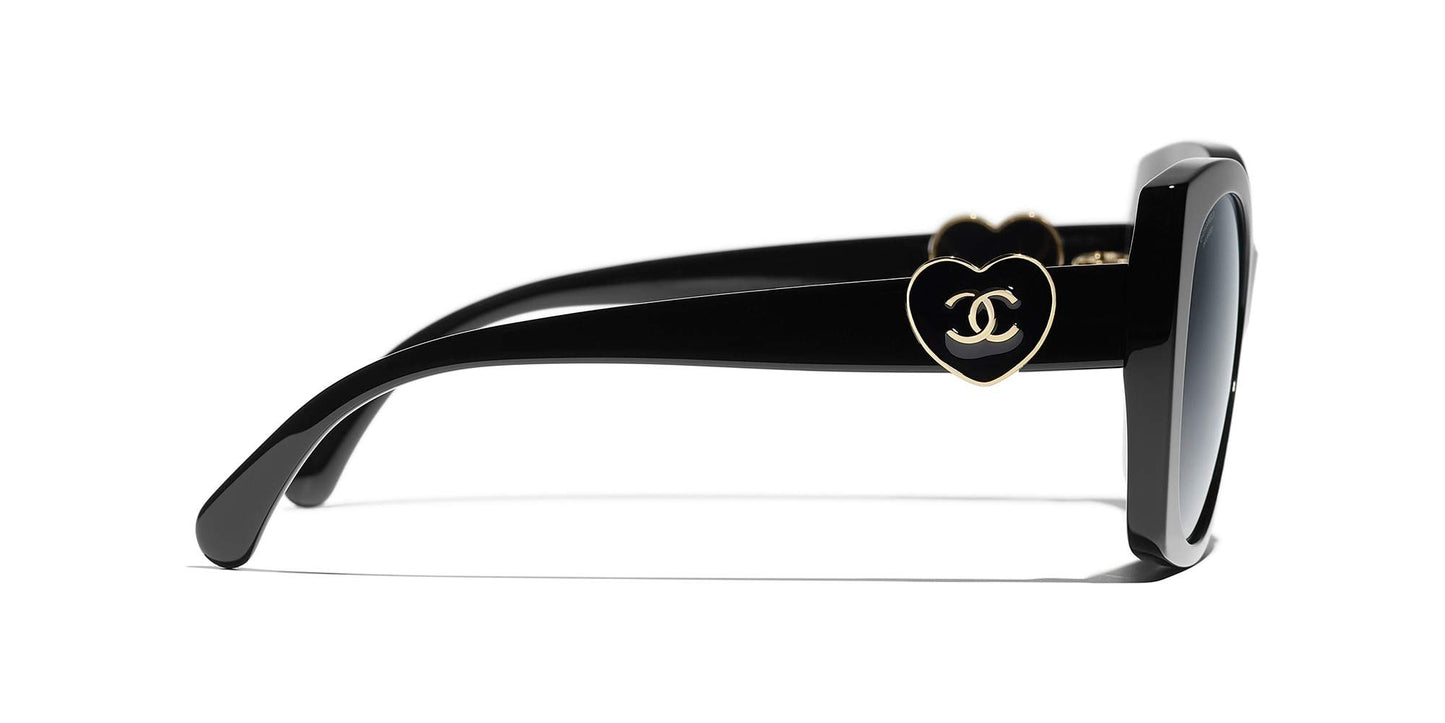 משקפי שמש של שאנל שחור-אפור | CHANEL  Square Sunglasses CH5519 Black-Grey