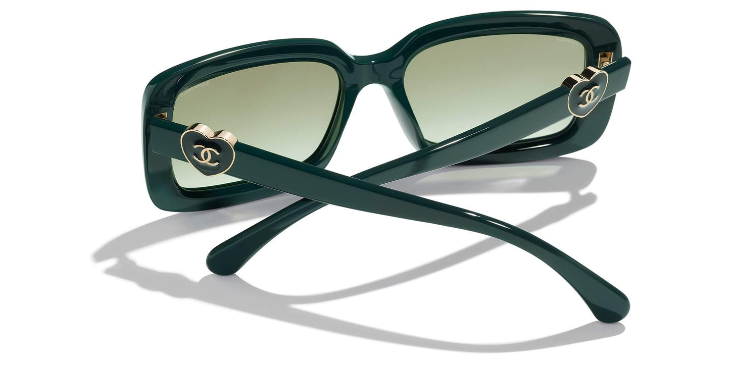 משקפי שמש של שאנל ירוקים | CHANEL Rectangle Sunglasses CH5520 Green